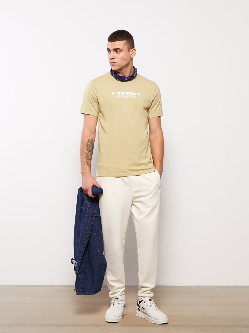 Crew Neck Short Sleeve Printed Combed Cotton Men's T-shirt-1