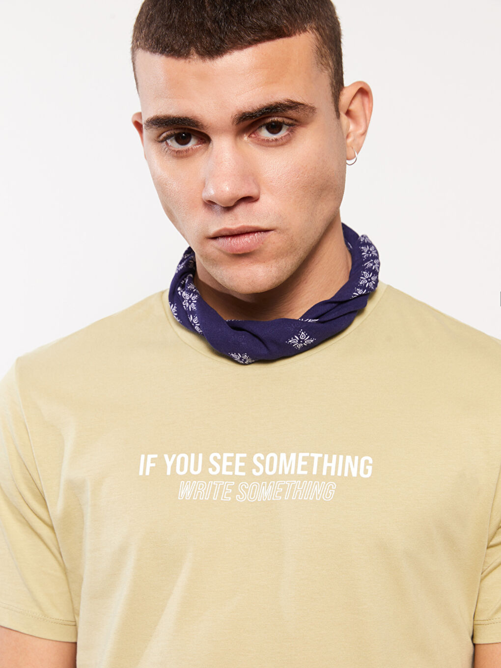 Crew Neck Short Sleeve Printed Combed Cotton Men's T-shirt-2