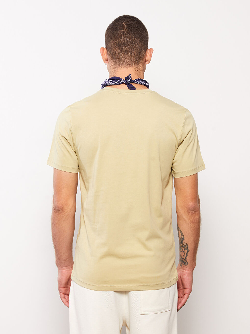 Crew Neck Short Sleeve Printed Combed Cotton Men's T-shirt-3