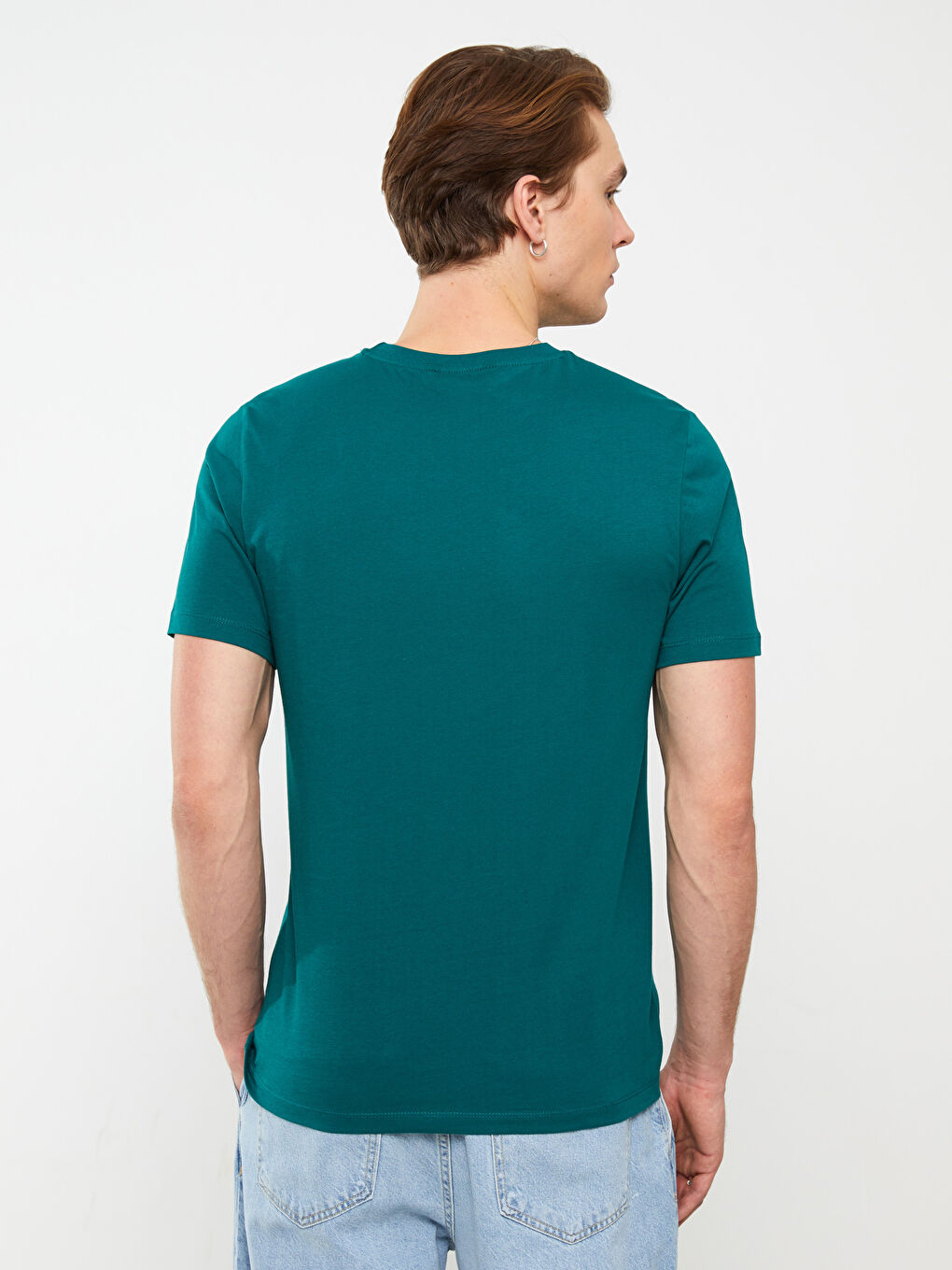 تيشيرت رجالي ياقة دائرية كم قصير مطبوع قطن ممشط-4