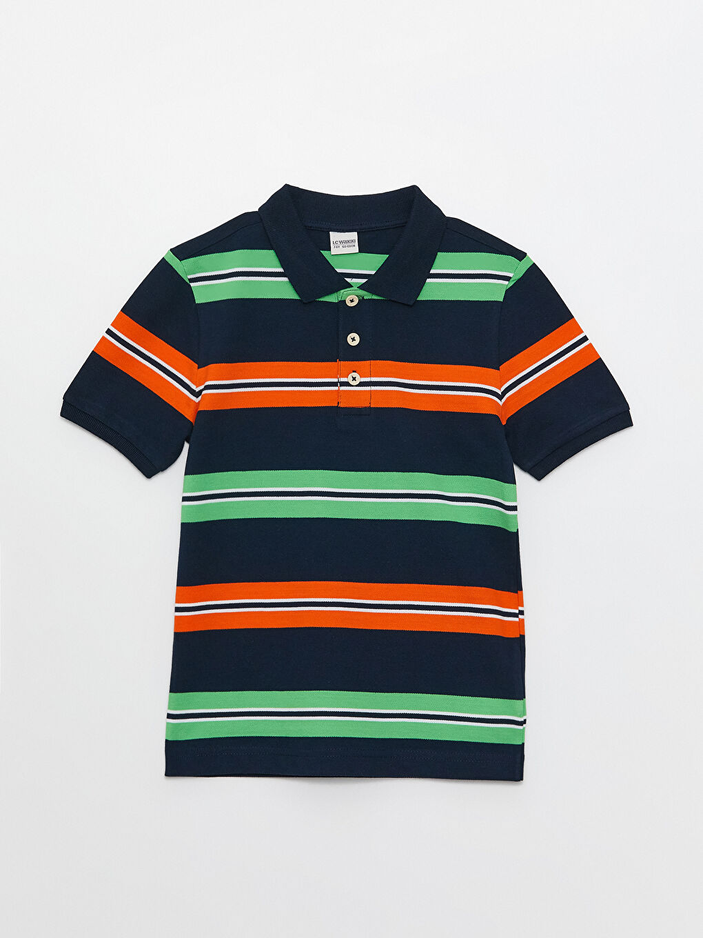 LCW Kids Polo Neck Striped Short Sleeve Boys' T-Shirt -S38362Z4-LGZ