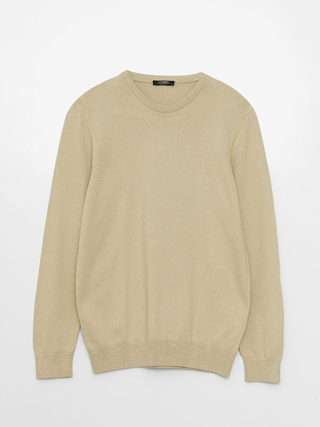 بلوفر تريكو كم طويل بياقة دائرية للرجال-5