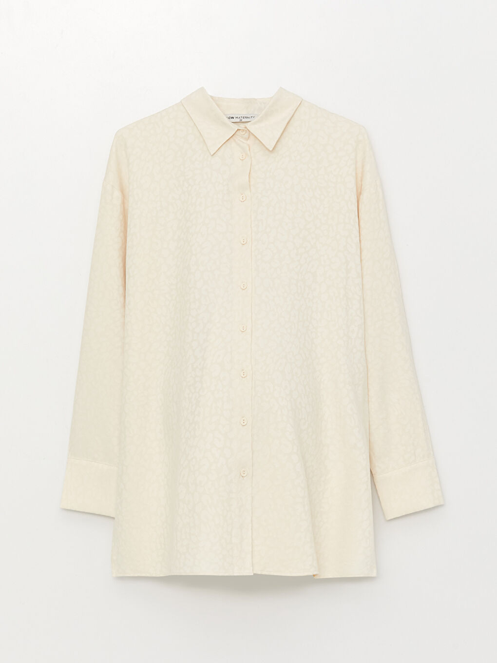 قميص نسائي أوفراسايز كم طويل منقوش-5