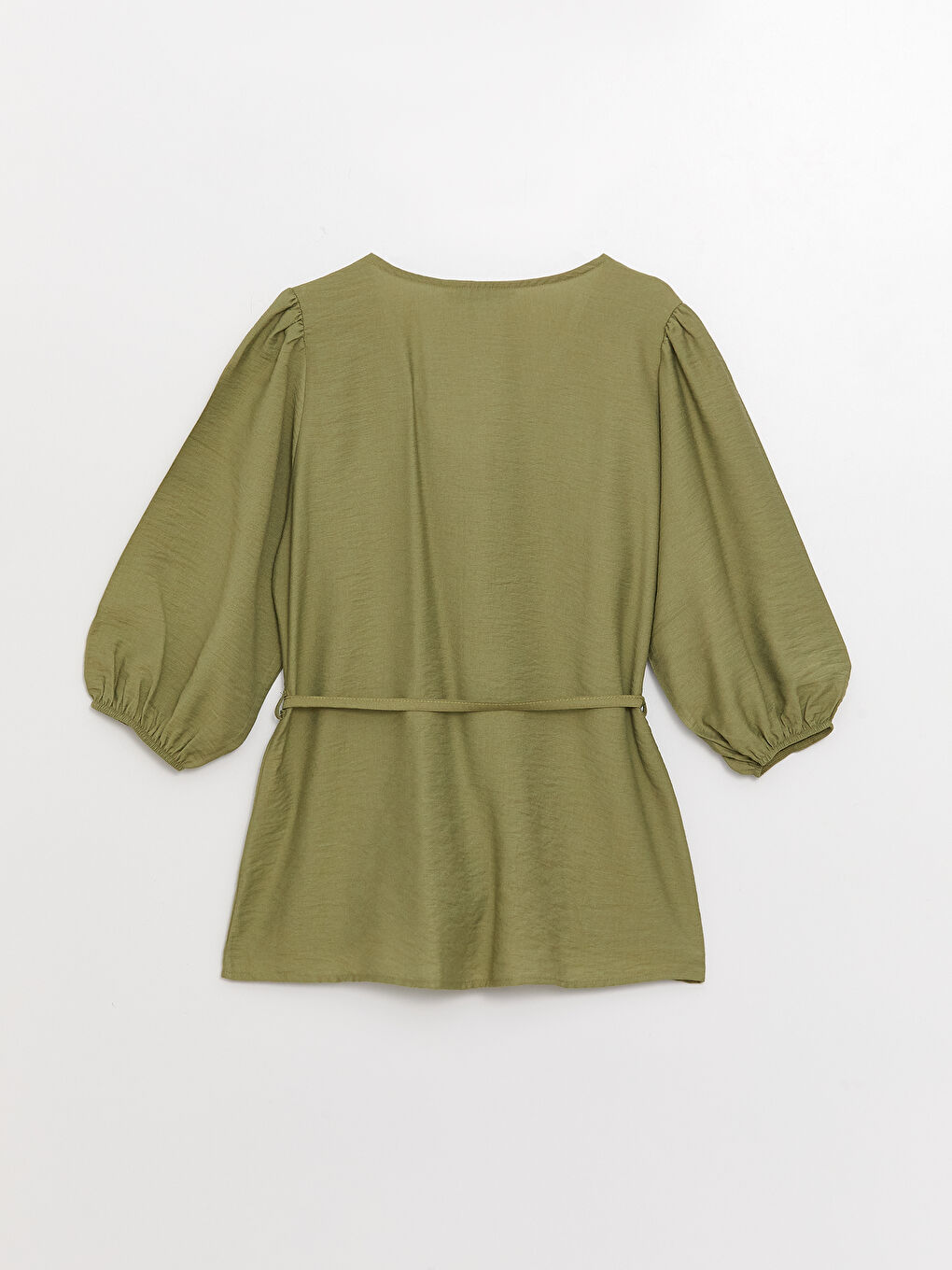 Women's V-Neck Straight Waist Tie Detailed Blouse-6