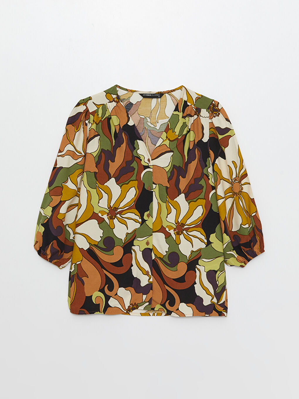 Blouse à Motifs pour Femmes avec Encolure en V-5