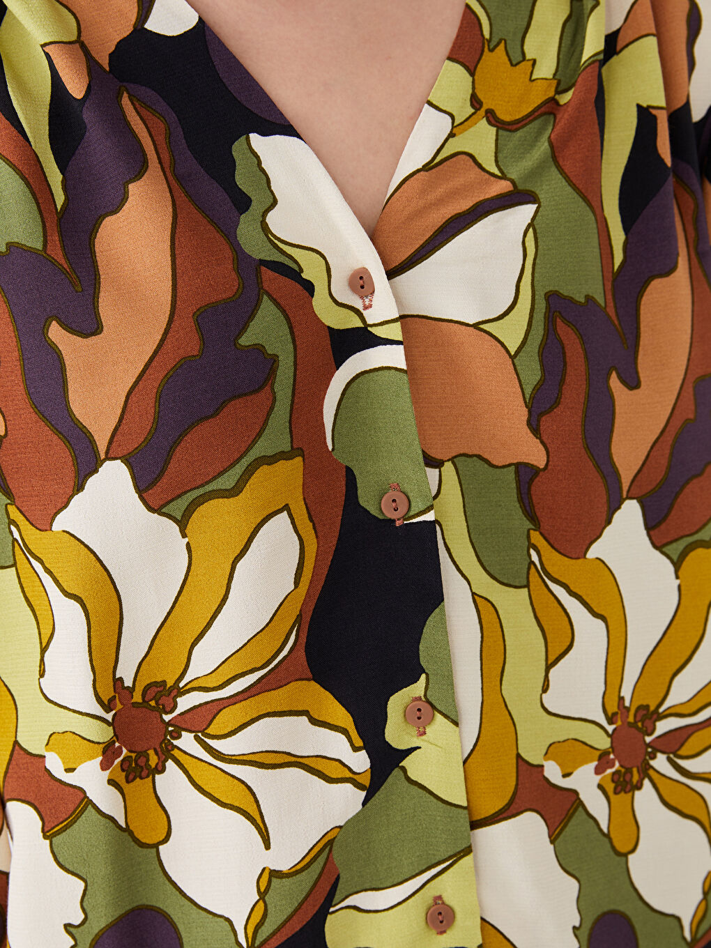 Blouse à Motifs pour Femmes avec Encolure en V-3