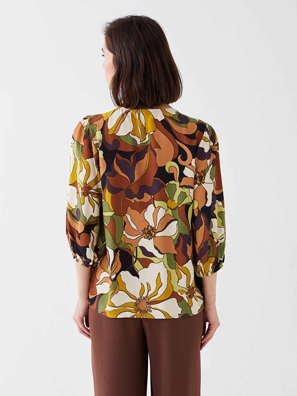 Blouse à Motifs pour Femmes avec Encolure en V-4
