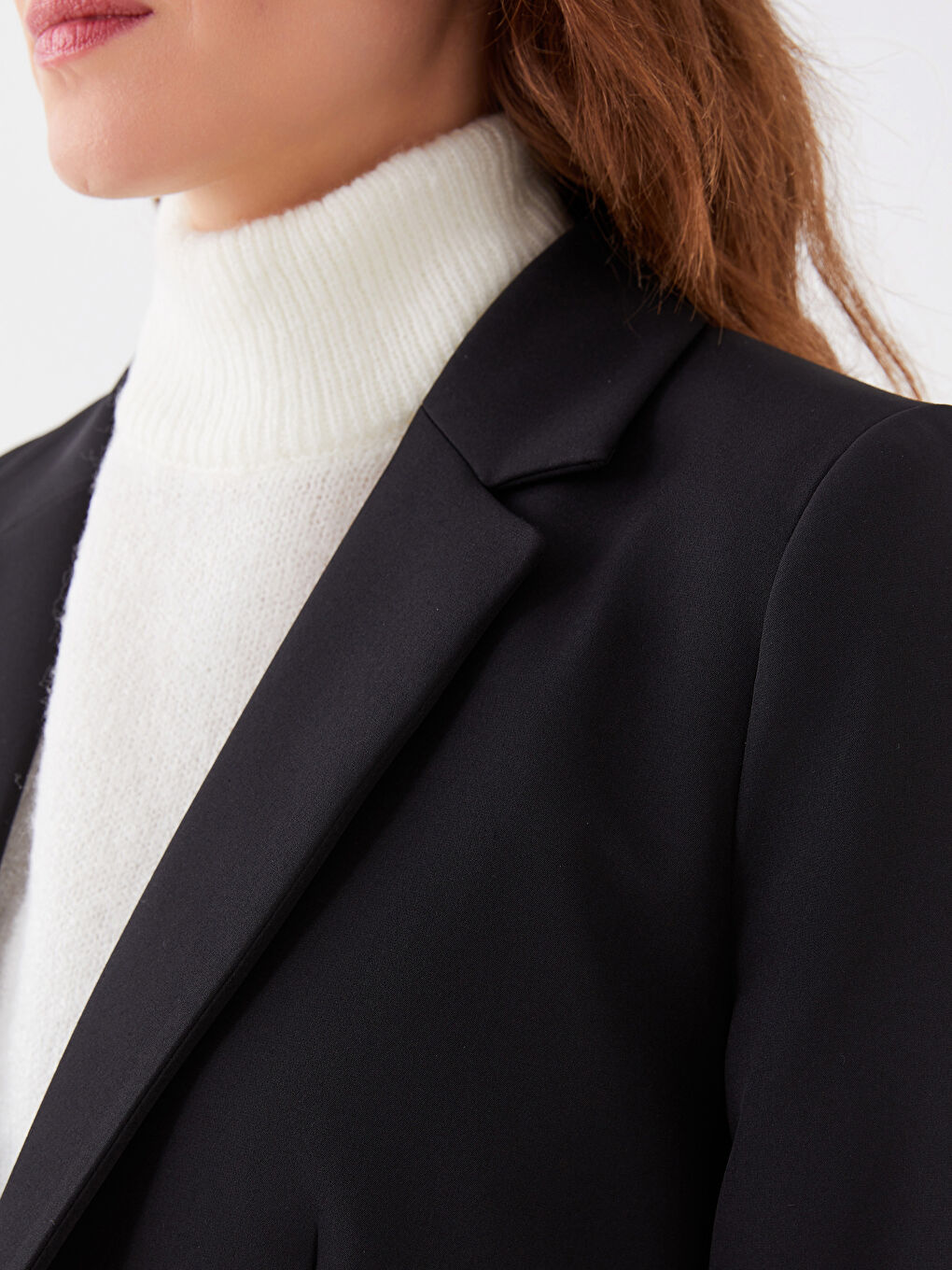 LCWAIKIKI Classic Front Button Closure Straight Long Sleeve Women's Jacket -S38407Z8-CVL