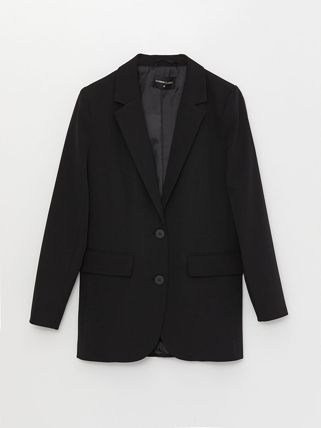 LCWAIKIKI Classic Front Button Closure Straight Long Sleeve Women's Jacket -S38407Z8-CVL