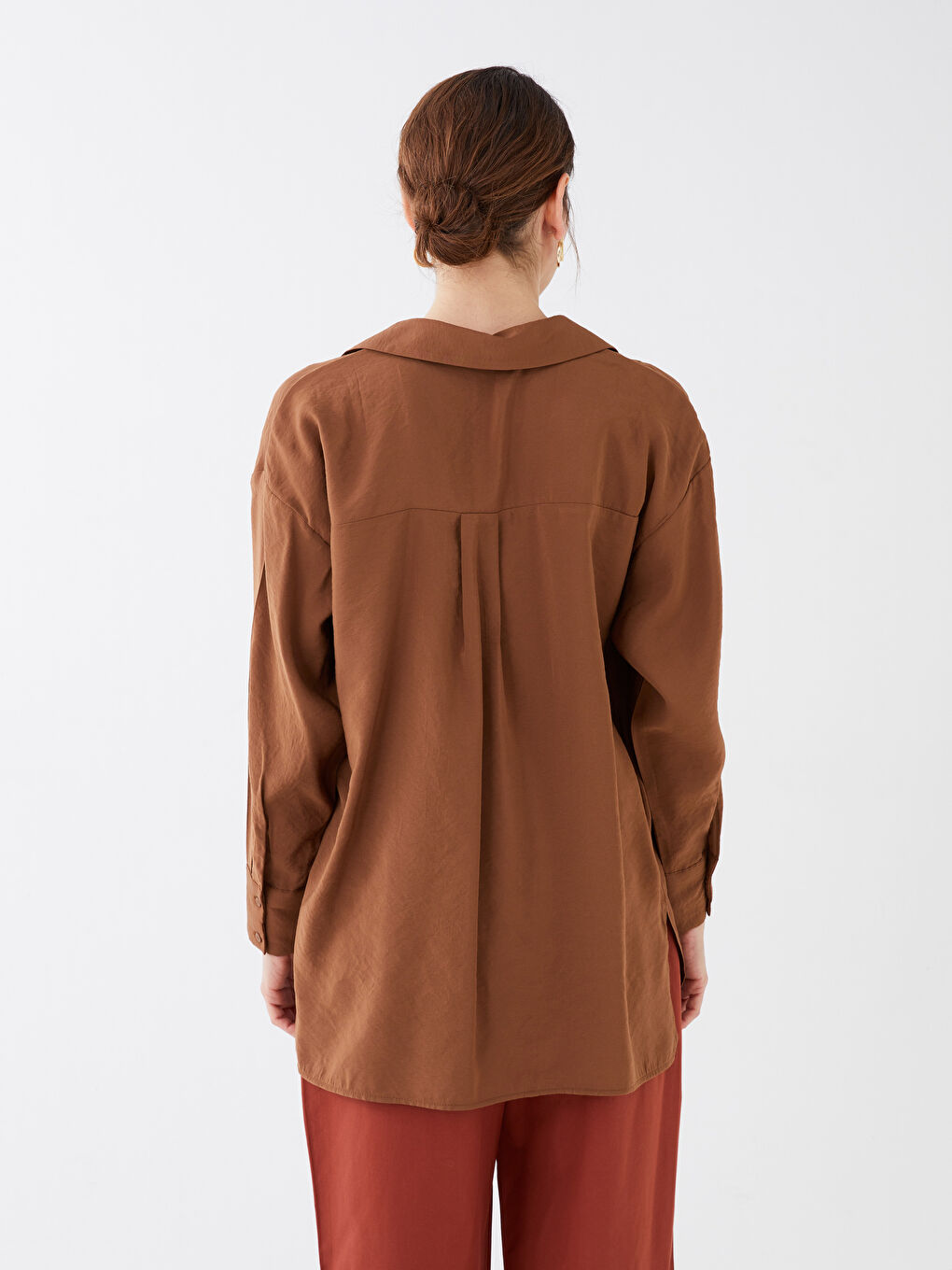 LC Waikiki Plain Long Sleeve Oversize Women's Shirt Tunic -S38408Z8-GTD