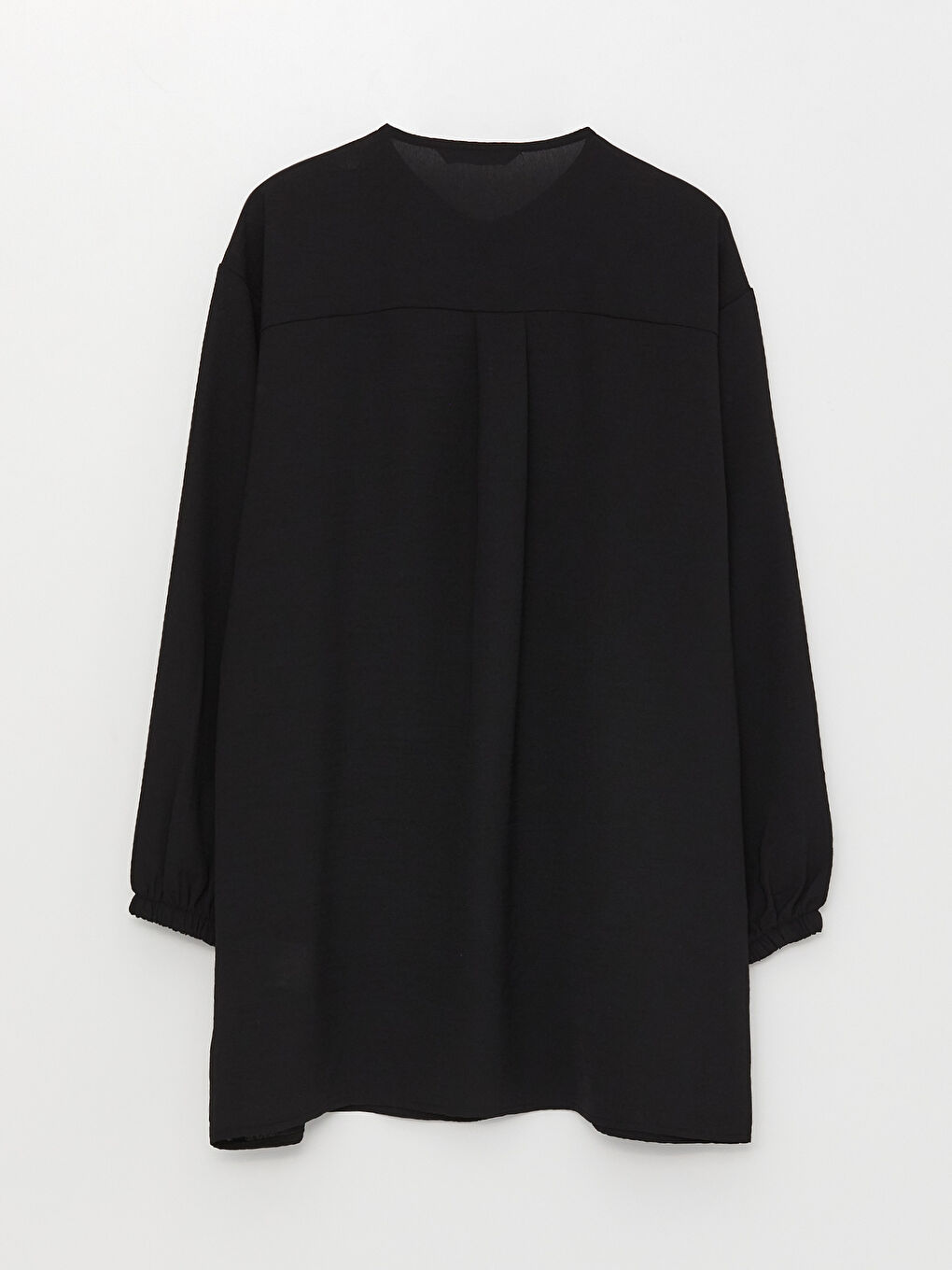 جاكيت نسائي كم طويل سادة بياقة دائرية-6