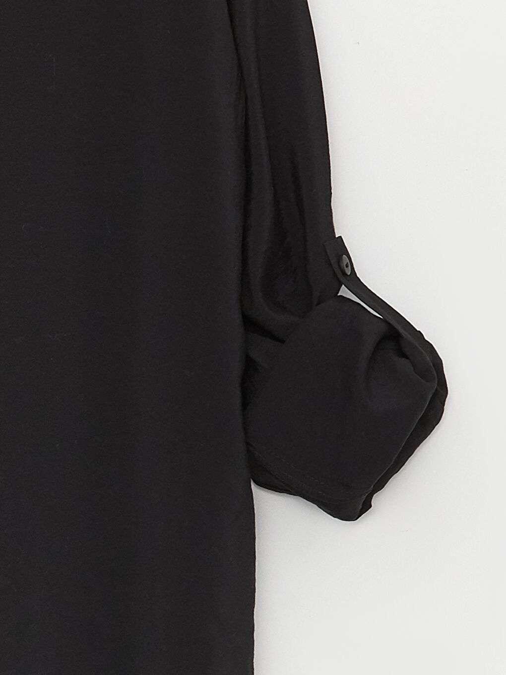 Siyah Düz Uzun Kollu Oversize Kadın Gömlek Tunik-7