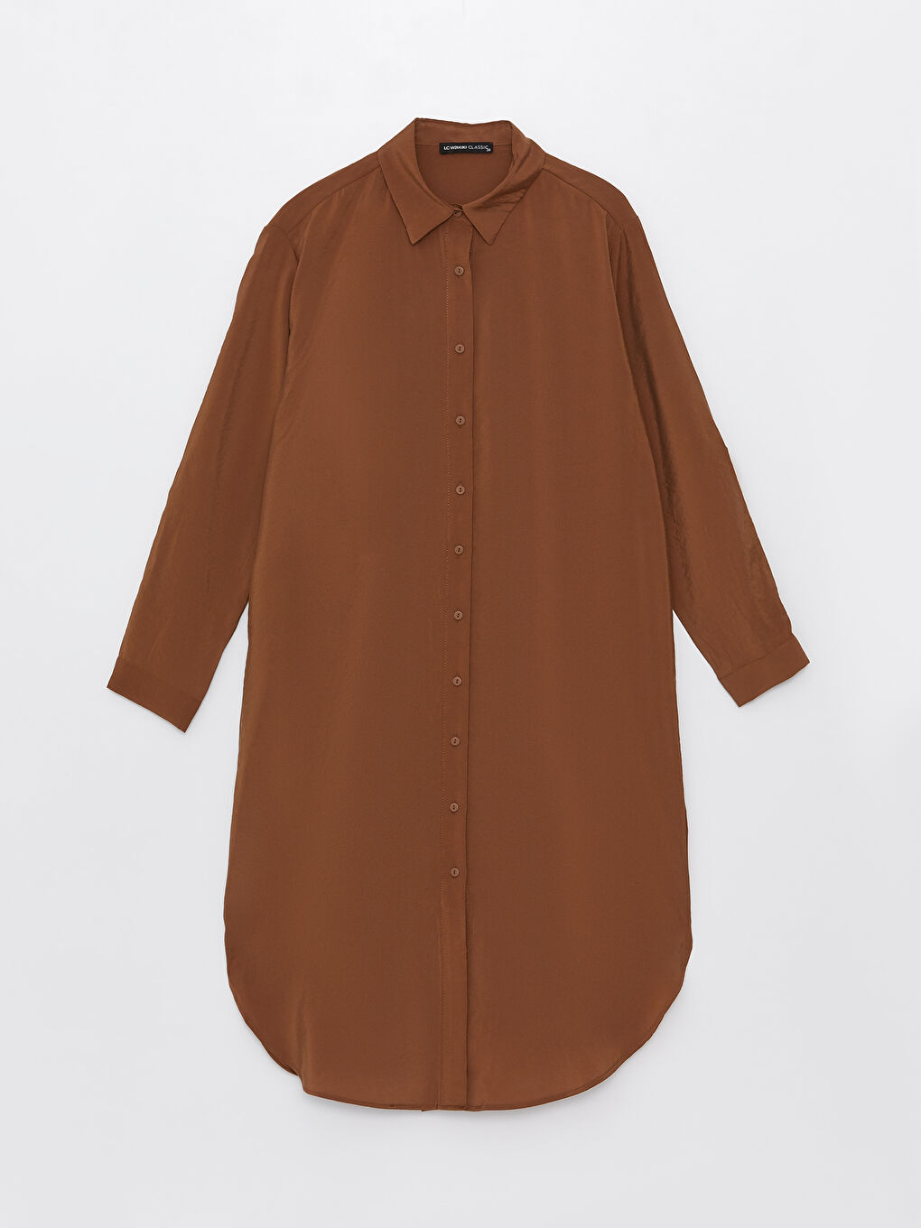 Plain Long Sleeve Oversize Women's Shirt Tunic-5