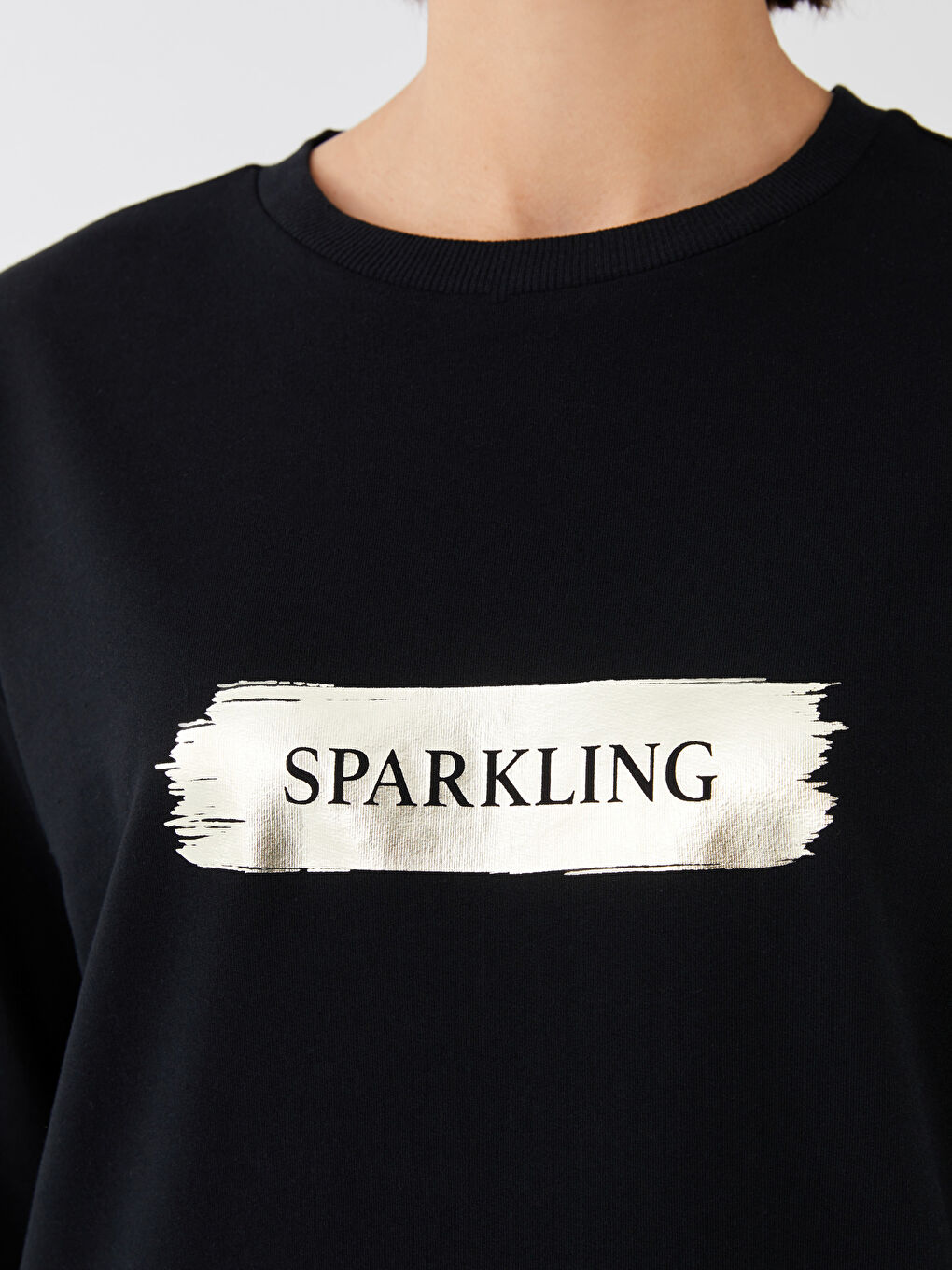 Crew Neck Printed Long Sleeve Women's Sweatshirt Tunic-4