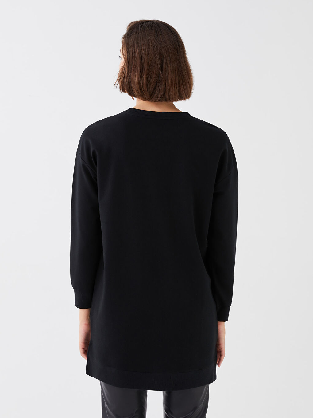 Crew Neck Printed Long Sleeve Women's Sweatshirt Tunic-5