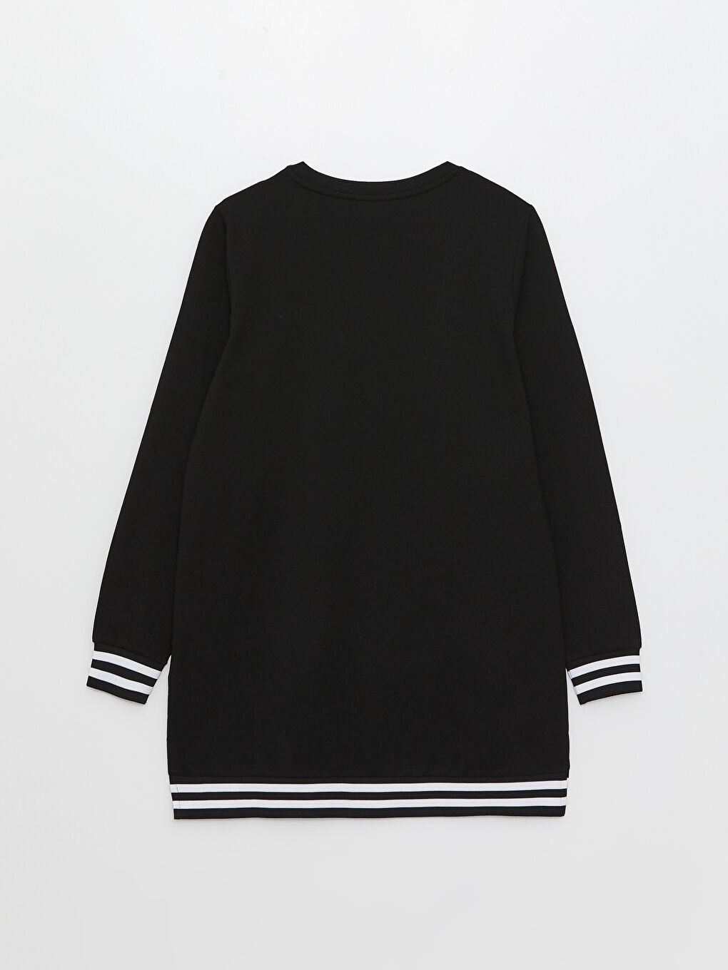 Crew Neck Plain Long Sleeve Women's Sweatshirt Tunic -S38426Z8-CVL