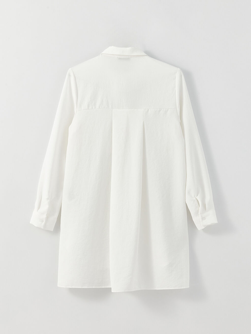 Ekru Taş Detaylı Uzun Kollu Kadın Gömlek Tunik-6