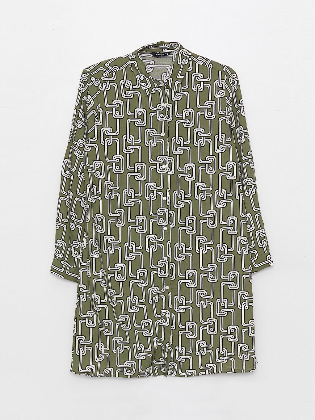 Siyah Desenli Kadın Gömlek Tunik-5