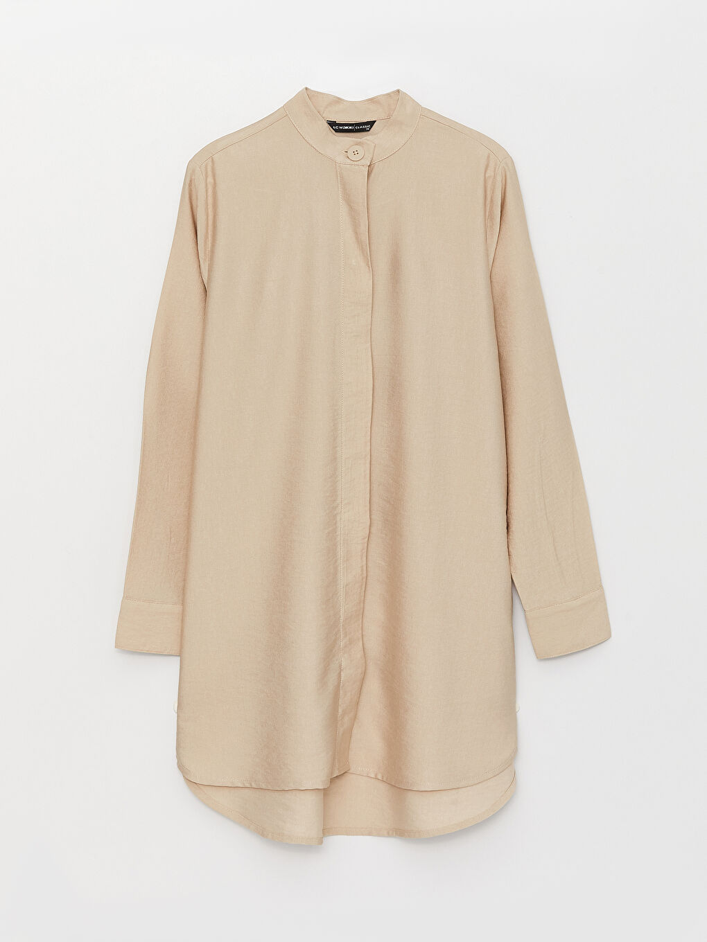 Großvaterkragen Schlichte Langarm Tunika für Damen-5