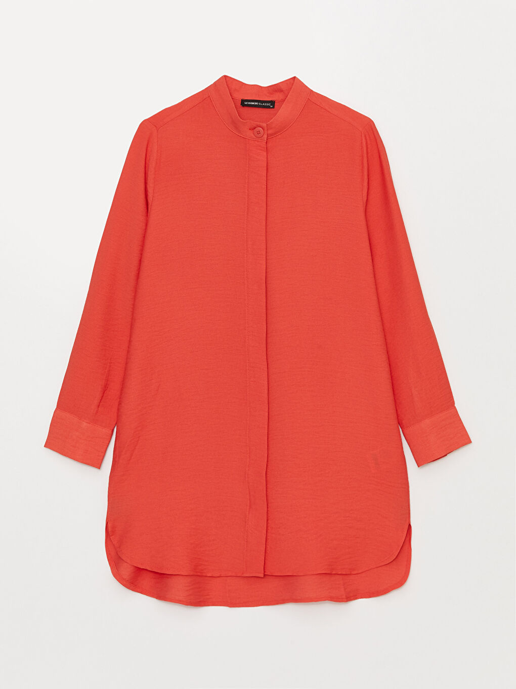 تونيك كم طويل سادة بياقة جد للسيدات-5