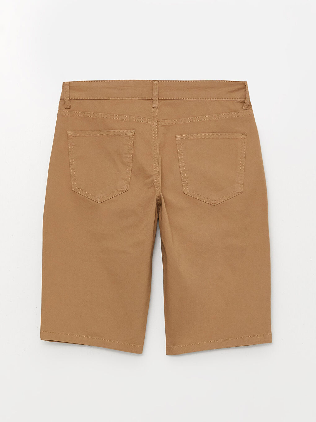 LCWAIKIKI Basic Orta Bej Standart Kalıp Gabardin Erkek Bermuda Şort - 6