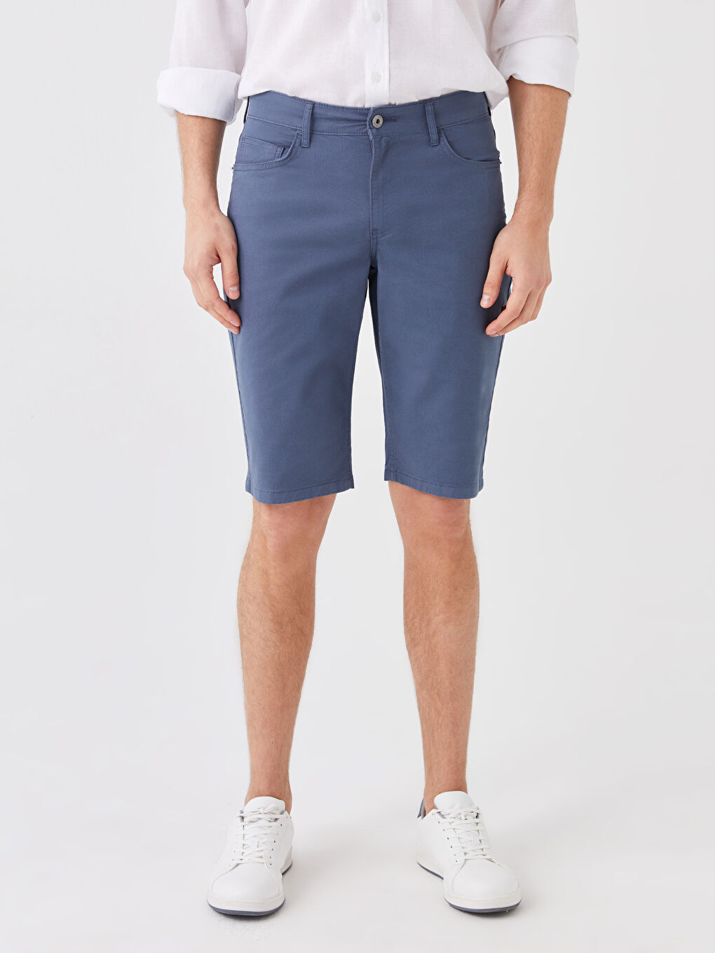 Standard Fit Gabardine Men's Bermuda Shorts -S38455Z8-S2D