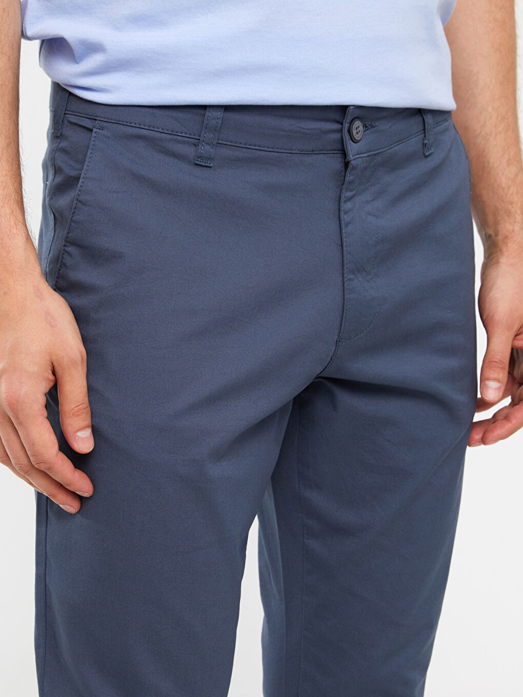 İndigo Dar Kalıp Erkek Chino Pantolon-3