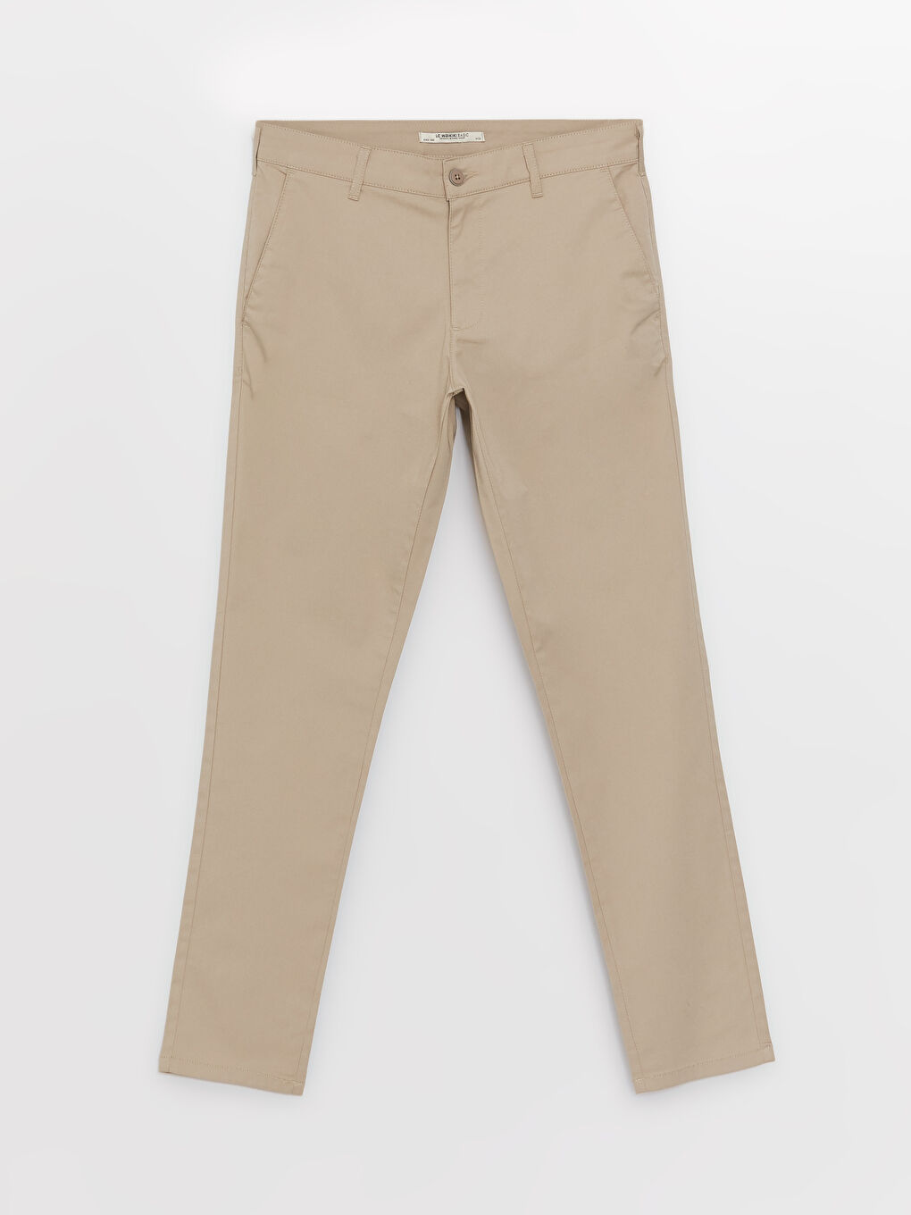 Bej Dar Kalıp Erkek Chino Pantolon-5