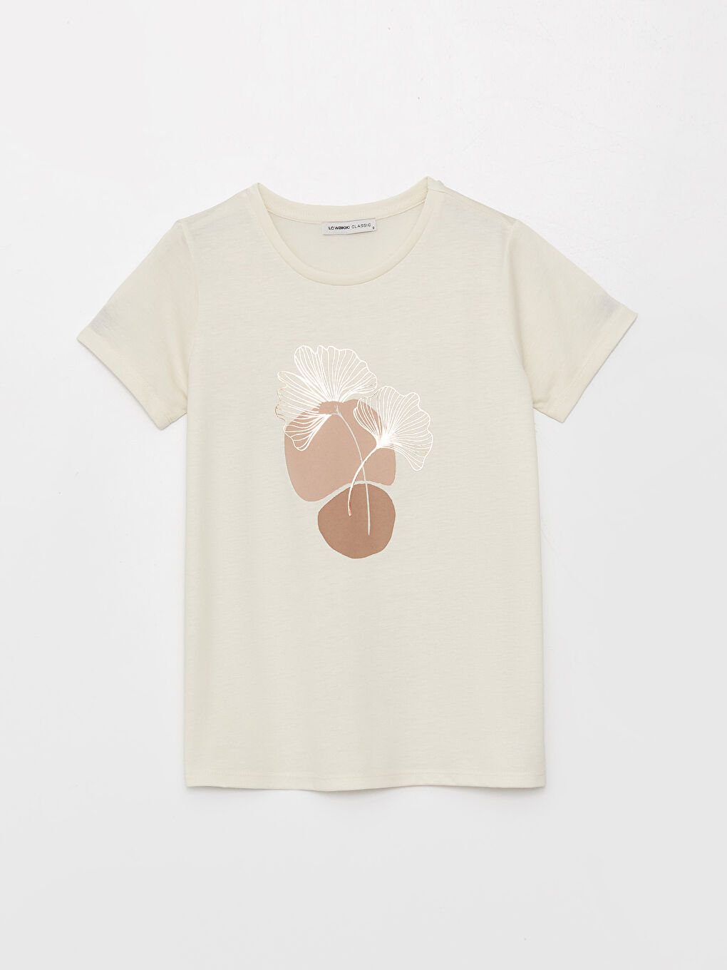 Crew Neck Printed Short Sleeve Women's T-Shirt-4