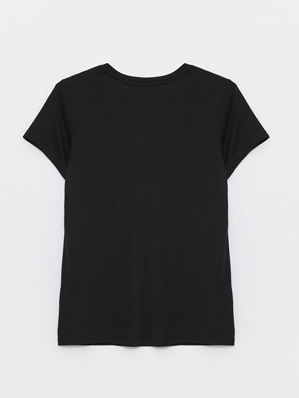 تي شيرت نسائي بأكمام قصيرة ونقشة وياقة دائرية-6