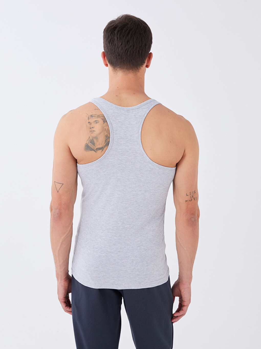 Gri U Yaka Basic Erkek Atlet 2'li-5