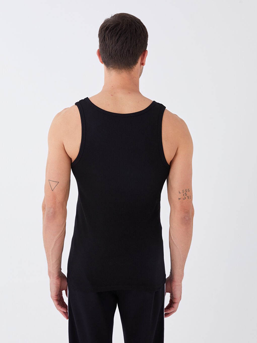 U Neck Basic Cotton Male Athlete in 2 Pieces-3