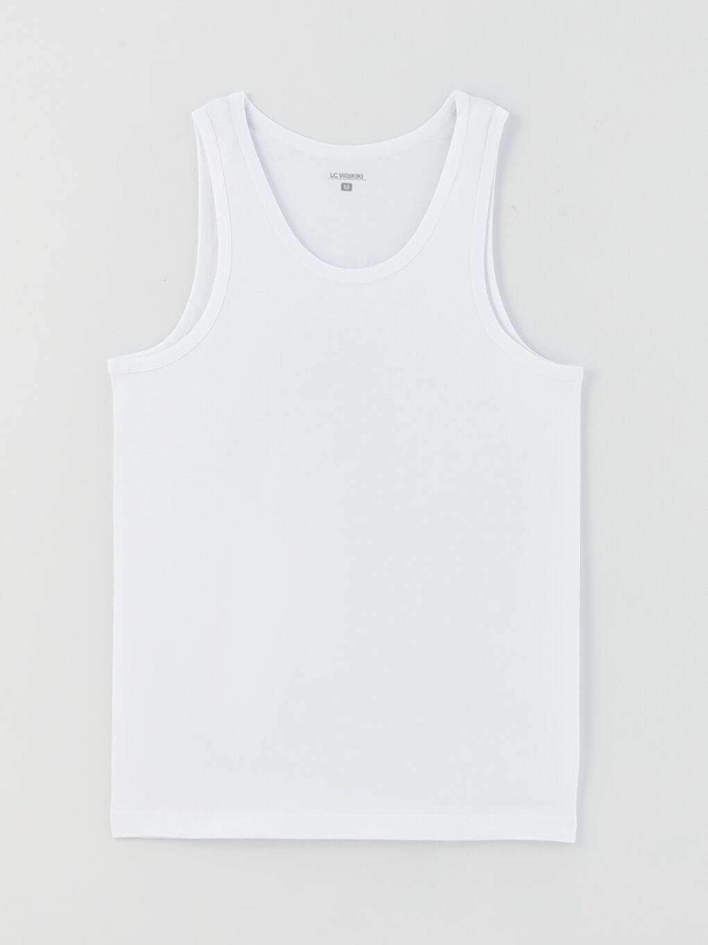 Beyaz U Yaka Basic Pamuklu Erkek Atlet 2'li-1