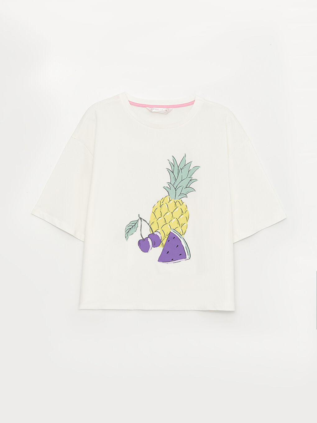 Karışık Bisiklet Yaka Baskılı Kısa Kollu Kadın Kaprili Pijama Takımı-7