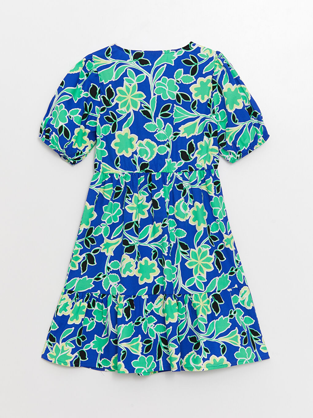 Haljina za trudnice sa V izrezom, uzorkom i kratkim rukavima-10