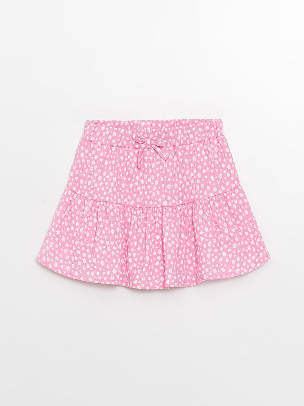 جيبة قصيرة بناتي بنقشة وخصر مرن