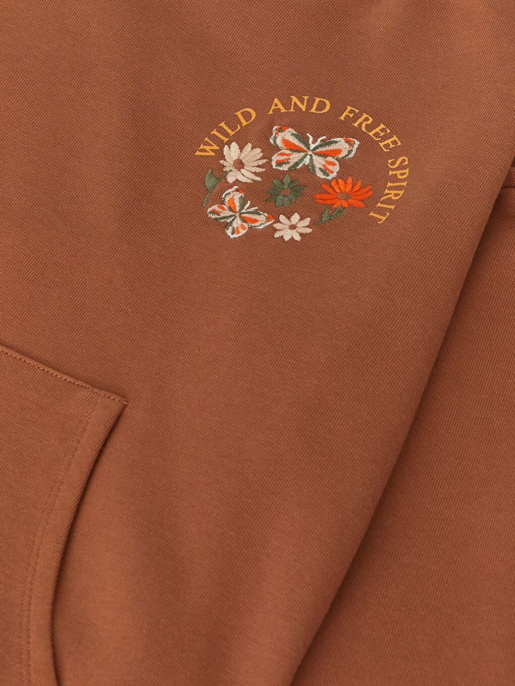 Sweat-shirt Fille à Manches Longues Brodé à Col Rond-1