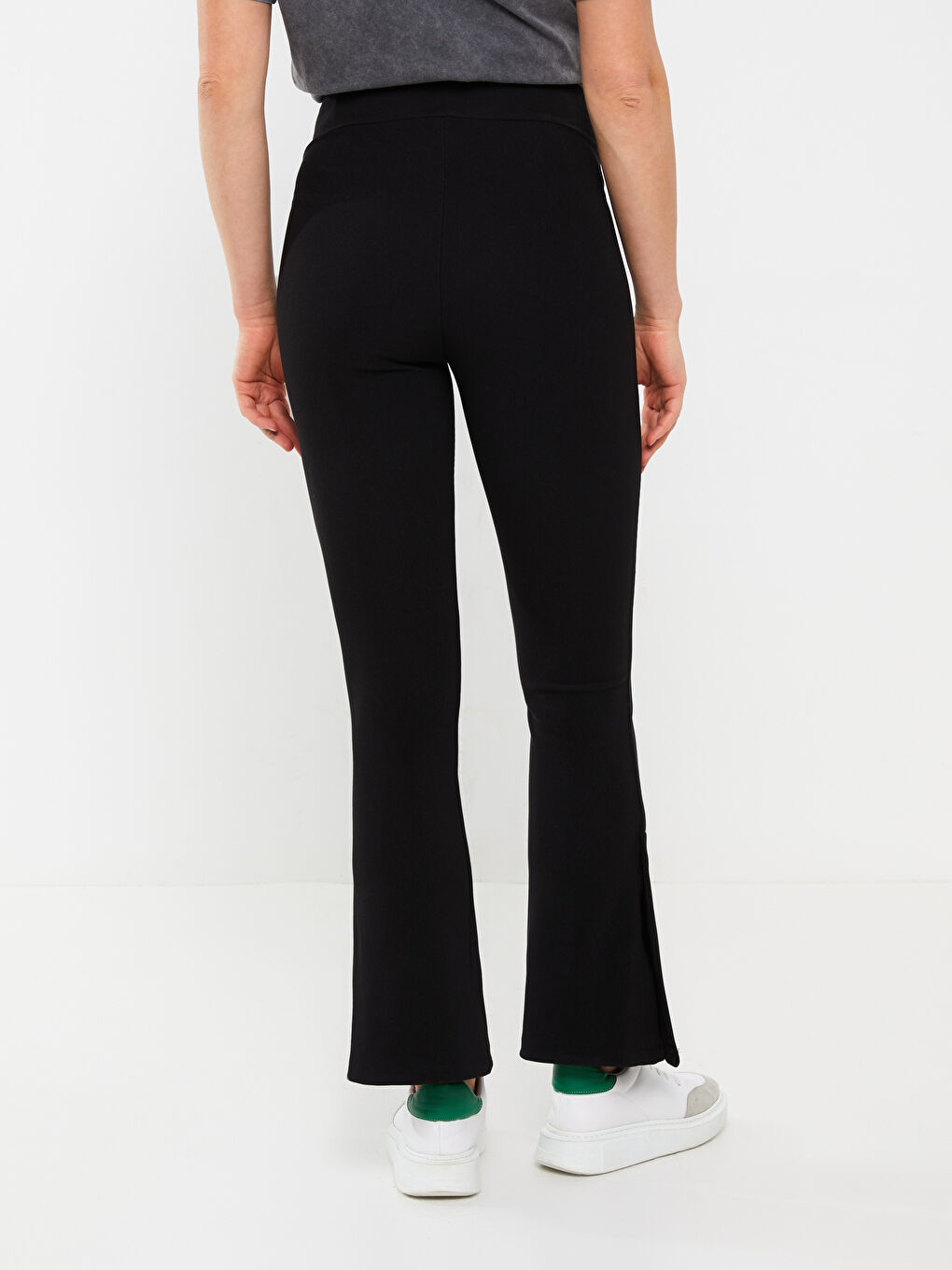 بنطلون طماق حوامل سادة بخصر مطاطي-4