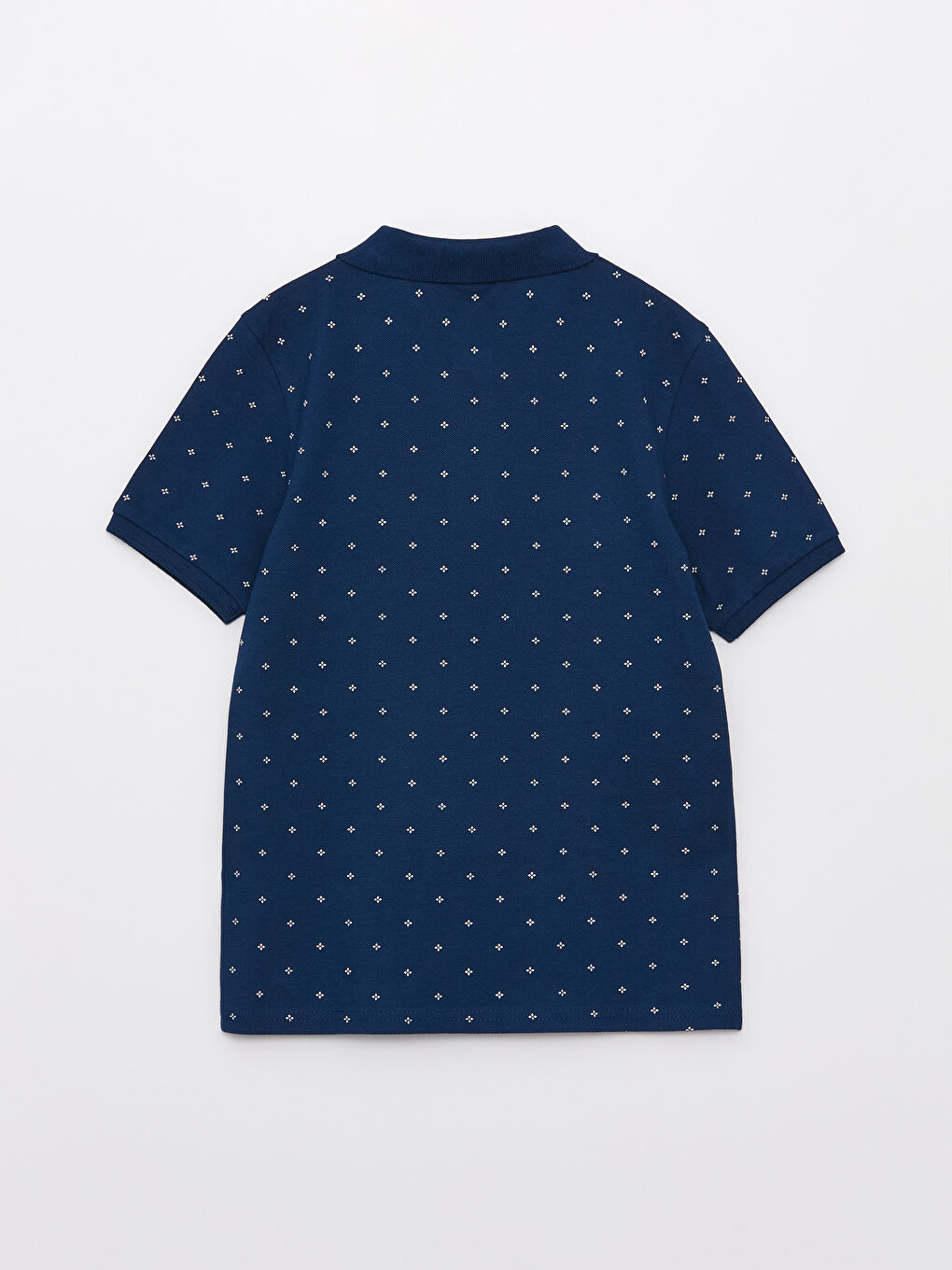 Lacivert Polo Yaka Baskılı Kısa Kollu Erkek Çocuk Tişört-1