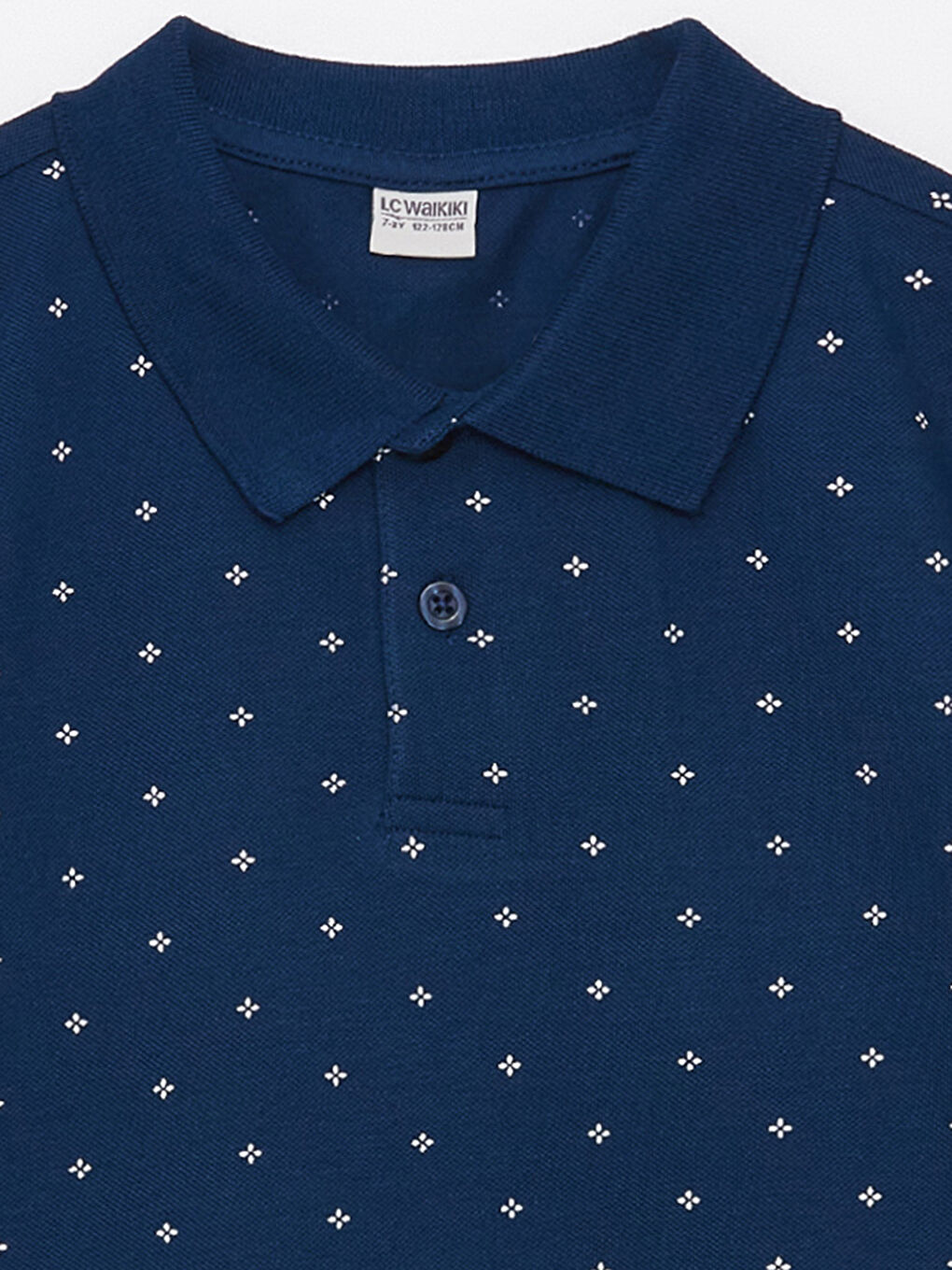 Lacivert Polo Yaka Baskılı Kısa Kollu Erkek Çocuk Tişört-2