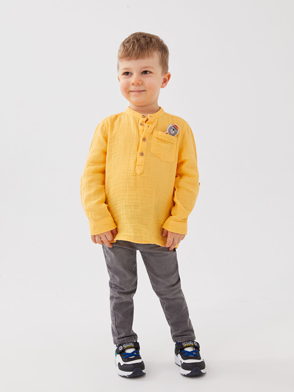 LCW baby Gri Basic Erkek Bebek Jean Pantolon
