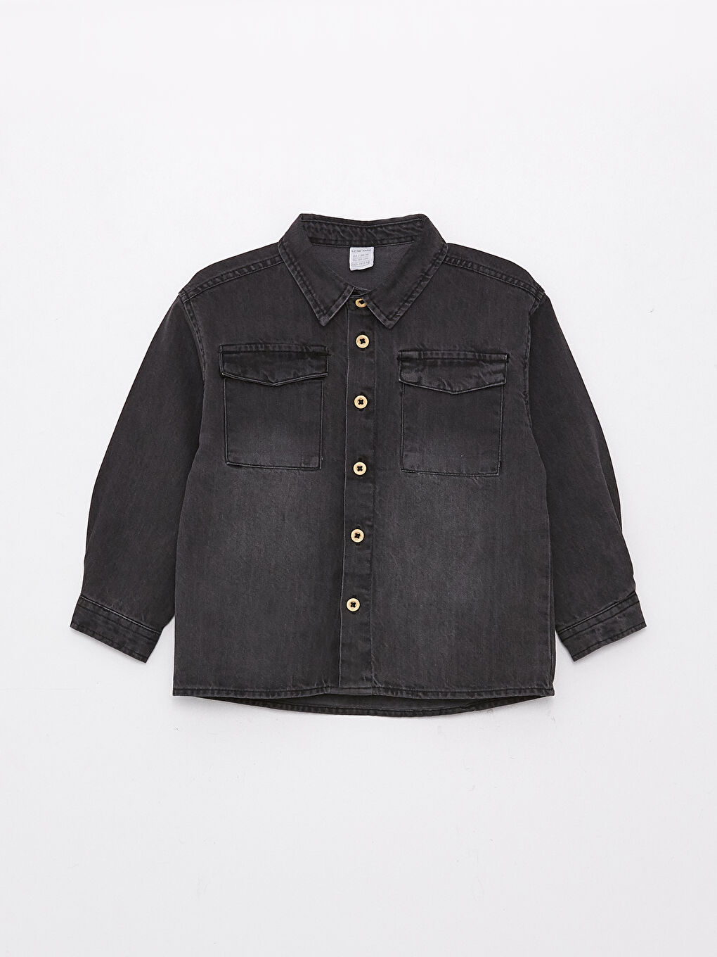Antrasit Uzun Kollu Erkek Bebek Jean Gömlek