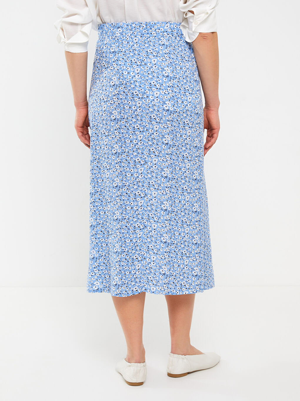 Jupe Maternité Florale à Taille Élastique-4