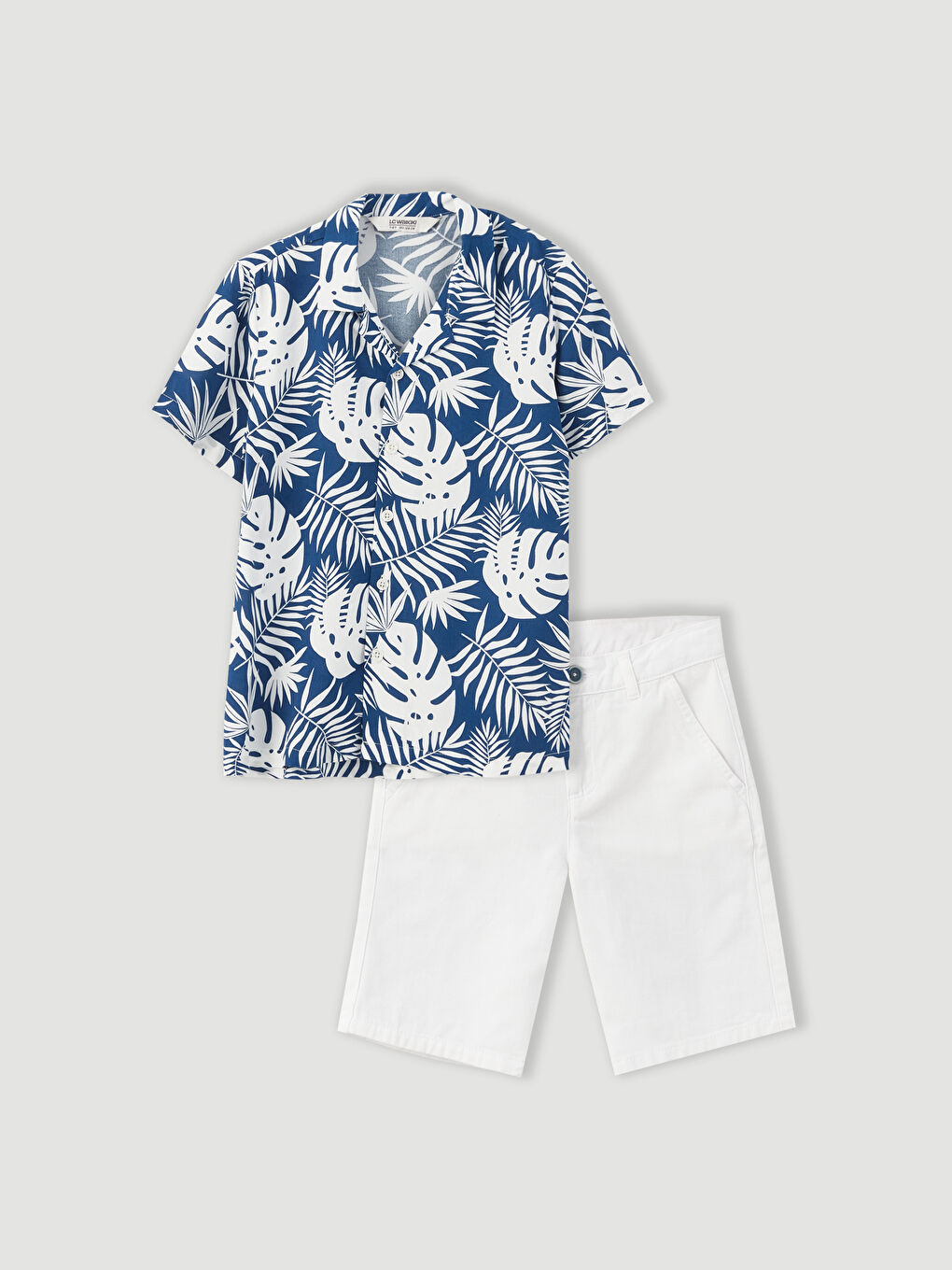Cămașă și Pantaloni Scurți pentru Băieți cu Model și Mânecă Scurtă-1