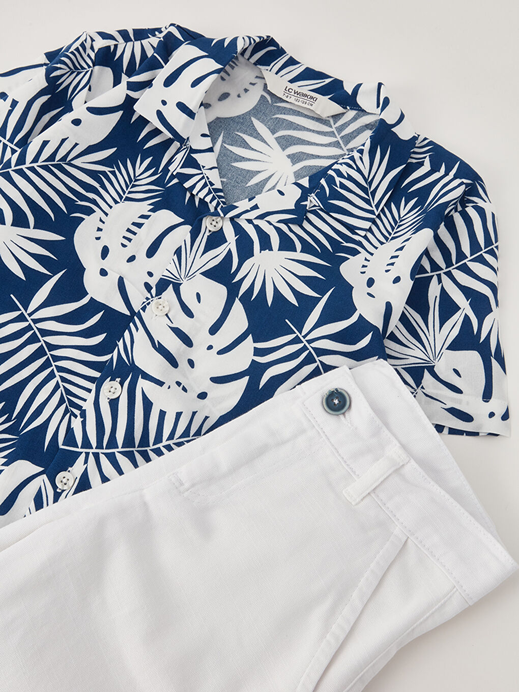 Cămașă și Pantaloni Scurți pentru Băieți cu Model și Mânecă Scurtă-3