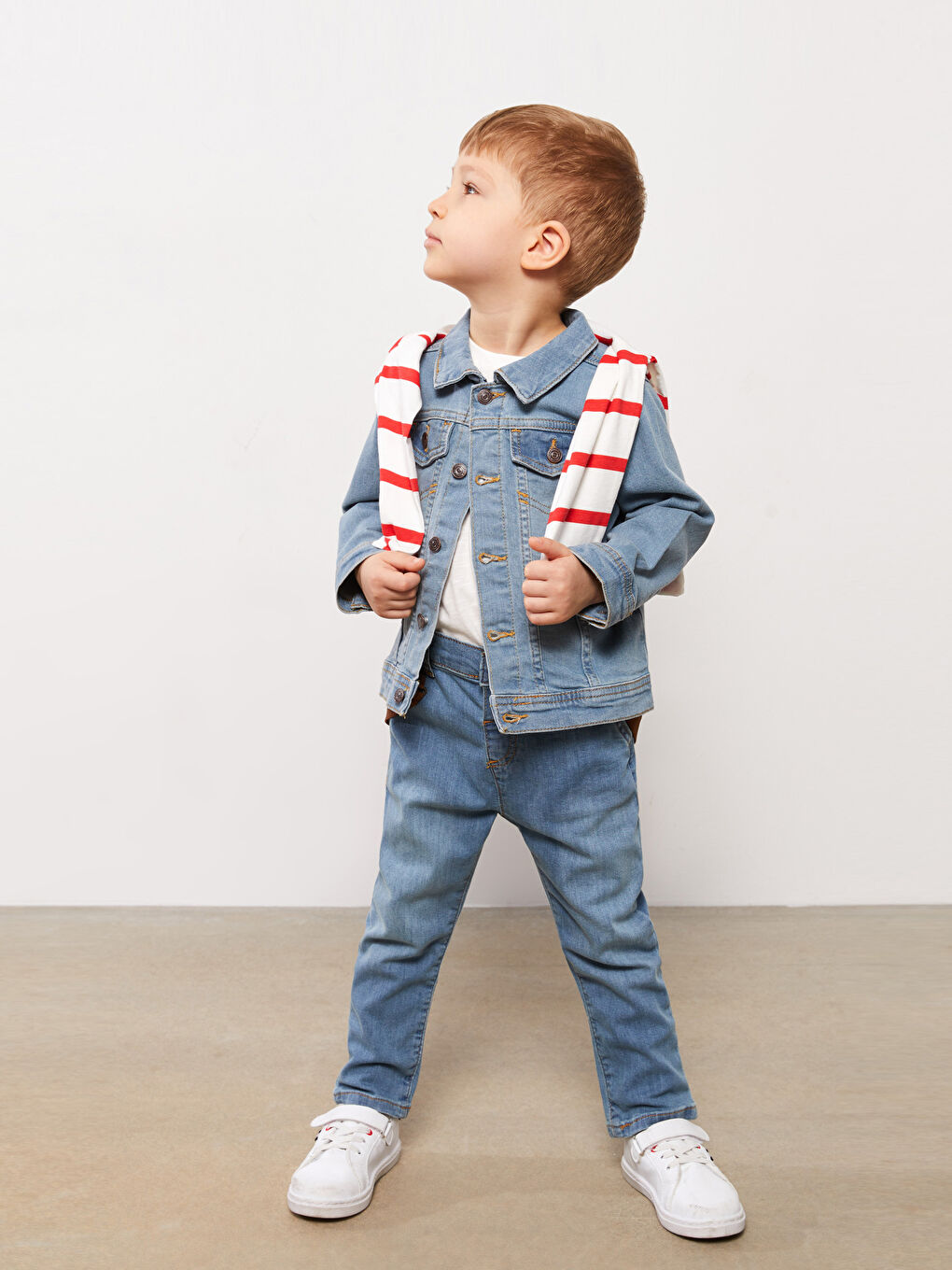 Shirt Collar Long Sleeve Baby Boy Jean Jacket-1