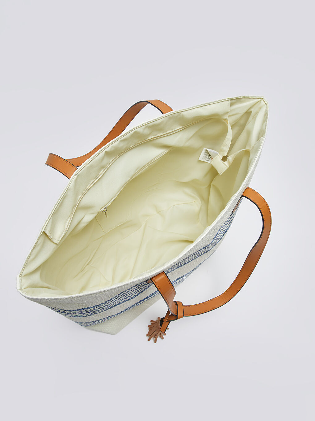 حقيبة كتف من القش مخططة للسيدات-6