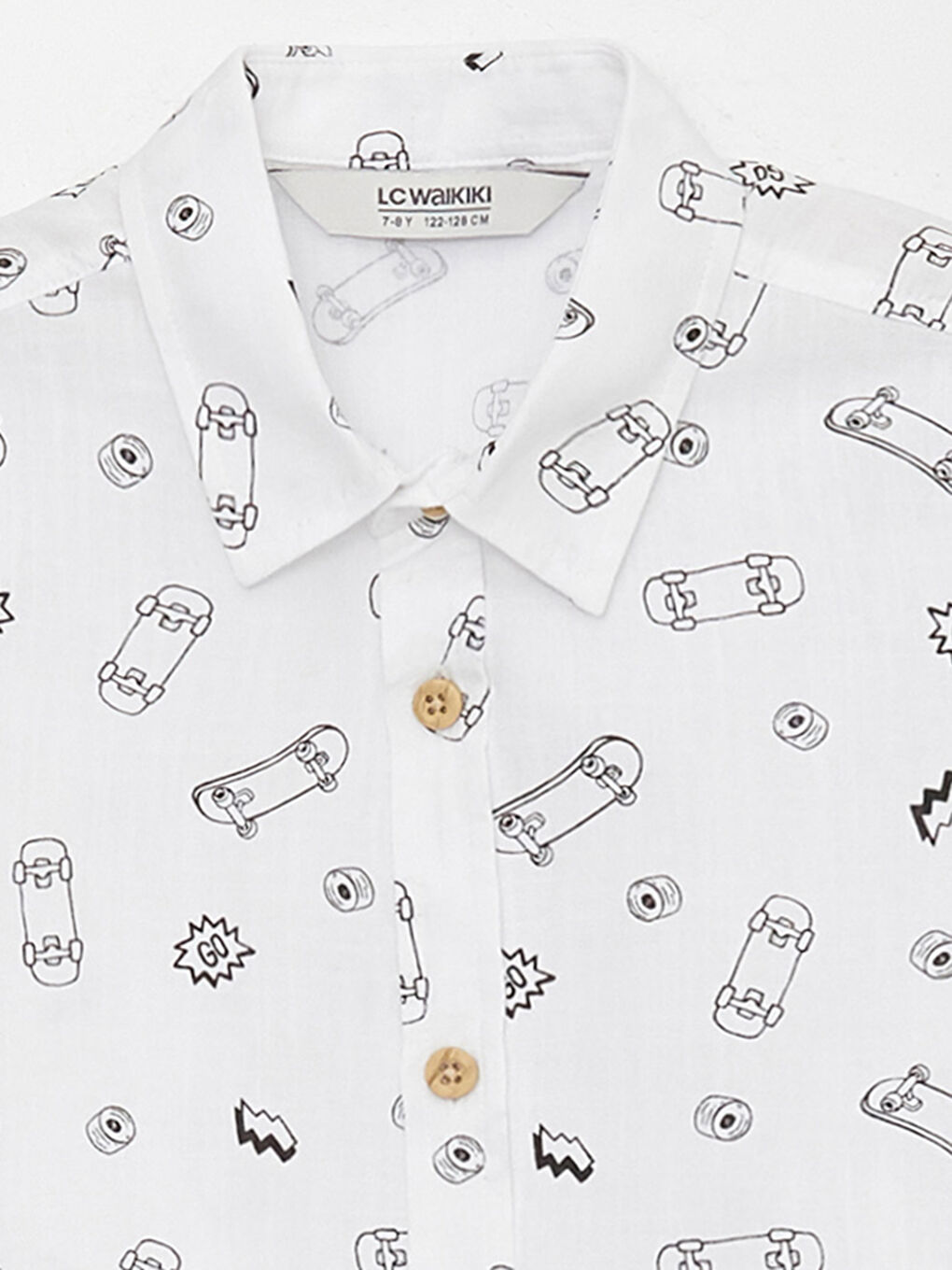 Patterned Short Sleeve Boys' Shirt-2