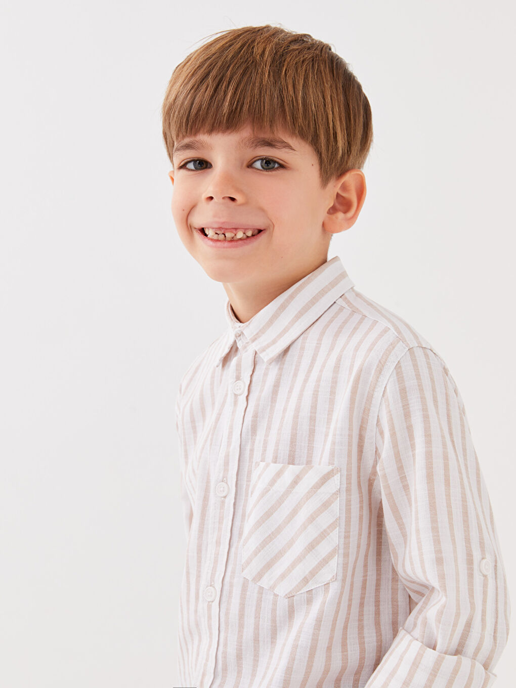 Striped Long Sleeve Boys' Shirt-1