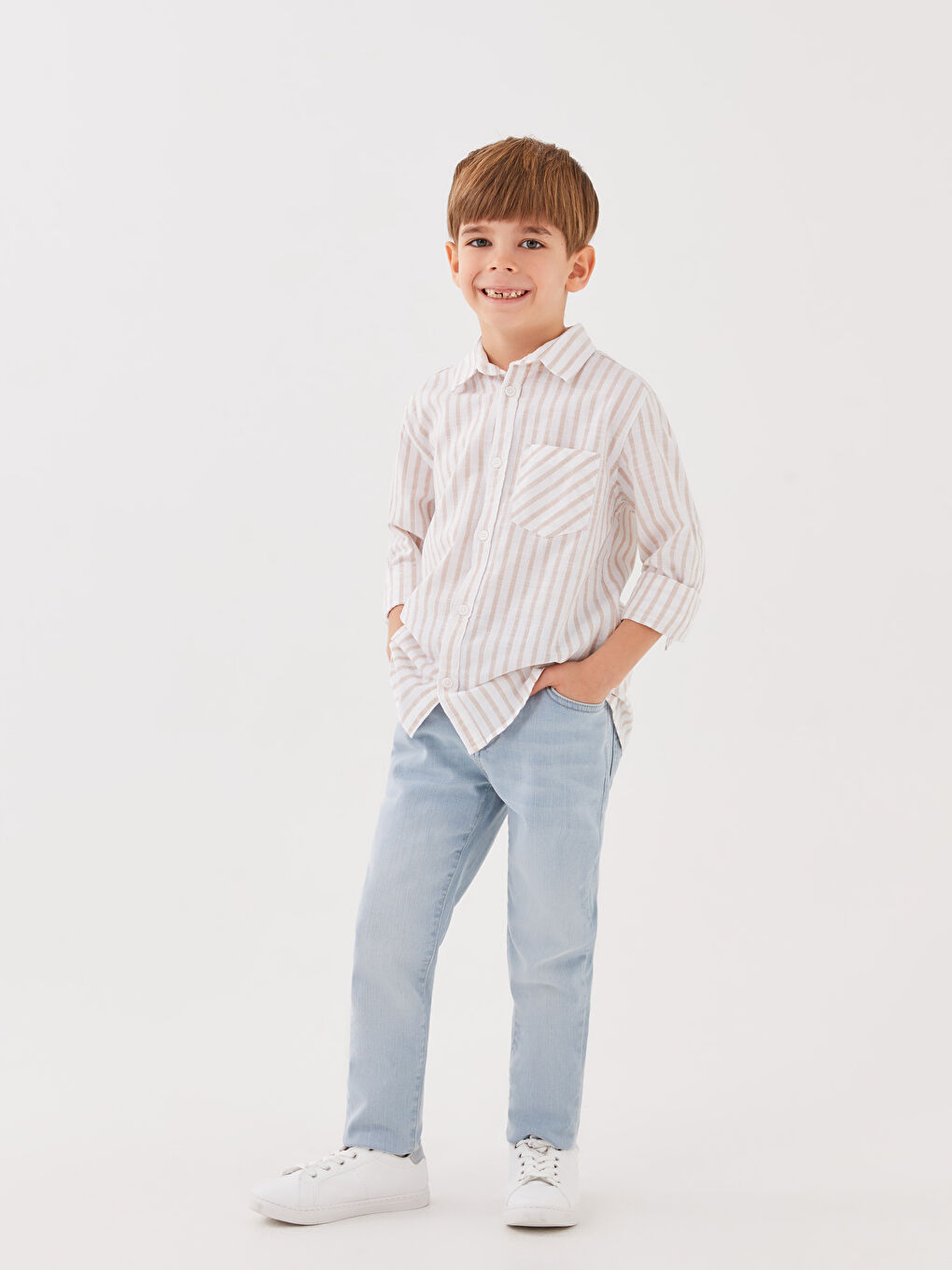 Striped Long Sleeve Boys' Shirt-3